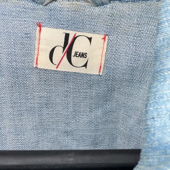 Vintage Denim Biker Cut vest Jean jacket vest aged look button up pockets nosize - Picture 7 of 15